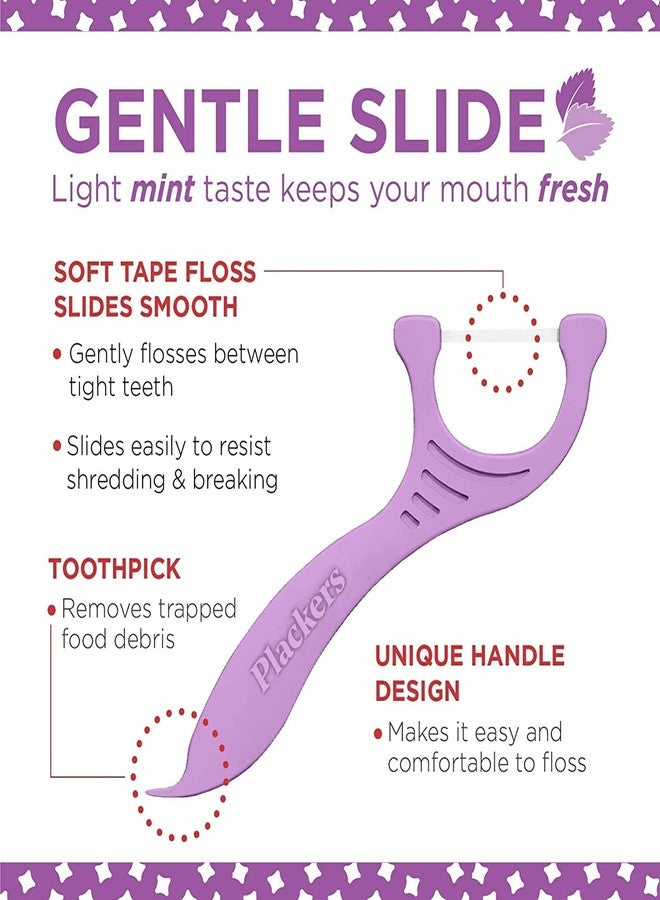 PLACKERS Gentleslide Dentla Flossers for Tight Teeth 90 ea (Pack of 2) - Image 3