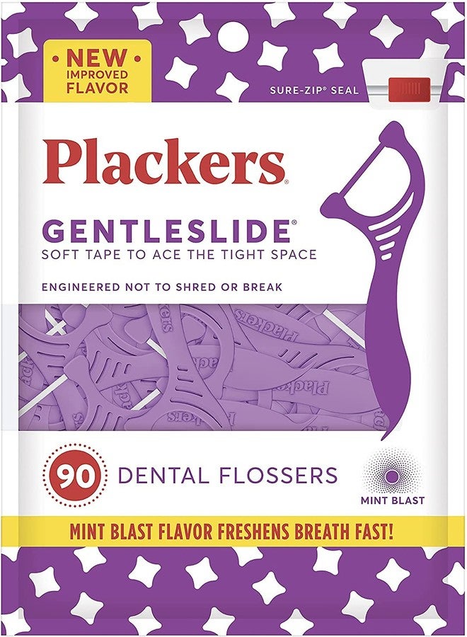 PLACKERS Gentleslide Dentla Flossers for Tight Teeth 90 ea (Pack of 2) - Image 1