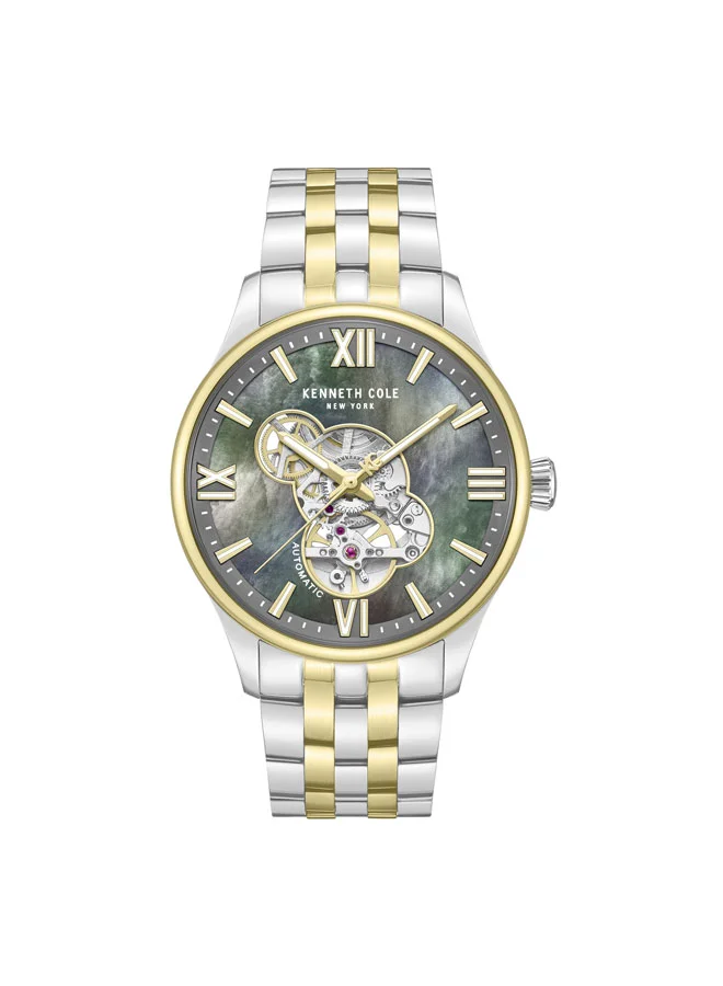 Mother Of Pearl Dial Stainless Steel Bracelet Multifunction Watch for Men, 43mm