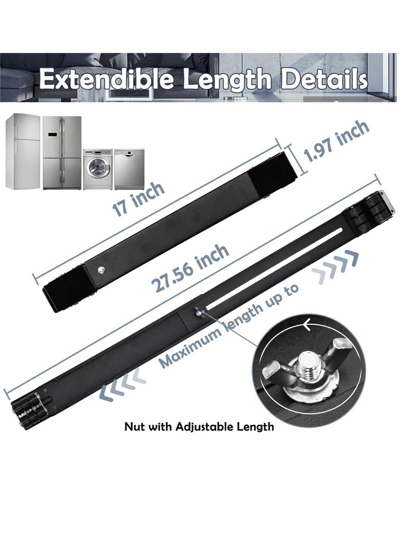 JAJEEK "Universal Extendable Furniture Appliance Rollers with 24 Rollers & Brakes – Heavy-Duty Mover Tools for Washing Machines, Refrigerators, Dryers, 600 lb Capacity, Strong Base, Bearing Support"  - Image 3