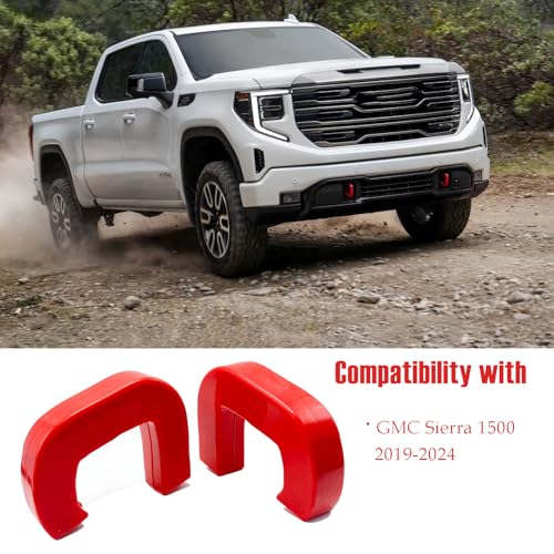 BOLTRY Tow Hooks Covers for GMC Sierra 1500 2019-2024, Front Hitch Cover 2Pcs Car Customized Tow Hooks Compatible with GMC Sierra 1500 Accessories 2019-2024 - Image 2