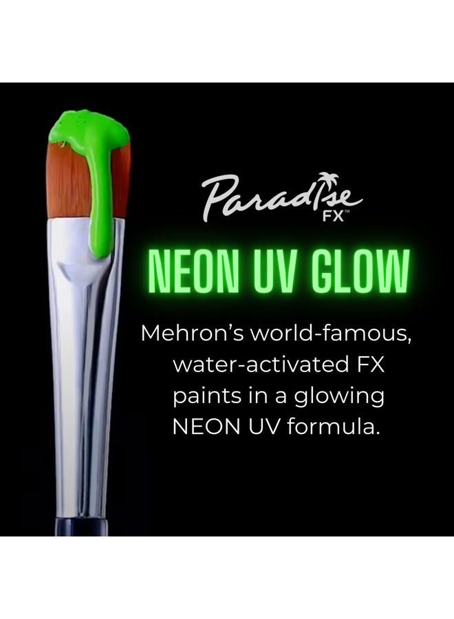 mehron Paradise FX Neon UV Glow Colors | Pro Water Activated Black Light Reactive Paint for Raves, Costumes, Halloween, & Cosplay FX | Pro Size 1.4 oz (40 g) (Martian – Neon Green/Green UV) - Image 3