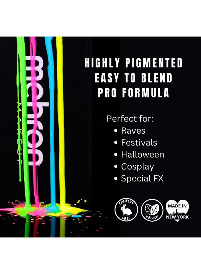 mehron Paradise FX Neon UV Glow Colors | Pro Water Activated Black Light Reactive Paint for Raves, Costumes, Halloween, & Cosplay FX | Pro Size 1.4 oz (40 g) (Martian – Neon Green/Green UV) - Image 4