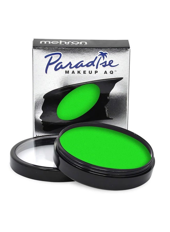 mehron Paradise FX Neon UV Glow Colors | Pro Water Activated Black Light Reactive Paint for Raves, Costumes, Halloween, & Cosplay FX | Pro Size 1.4 oz (40 g) (Martian – Neon Green/Green UV) - Image 1