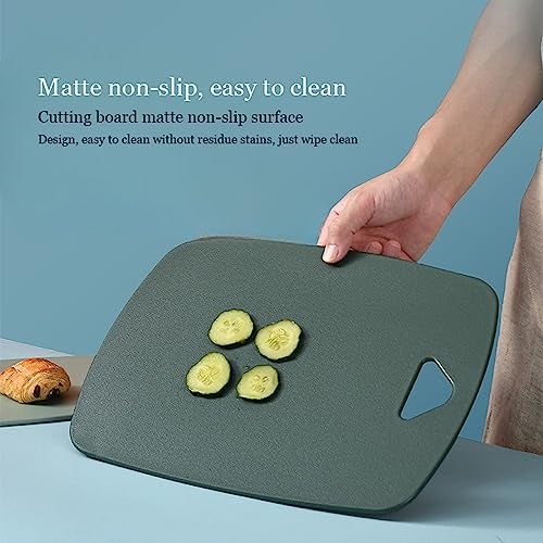 HEXONIQ® Cutting Boards for Kitchen, Plastic Chopping Board Set of 3, Thick Chopping Boards for Meat, Veggies, Fruits, with Easy Grip Handle & Hanging Hole, Dishwasher Safe (Green) - Image 5