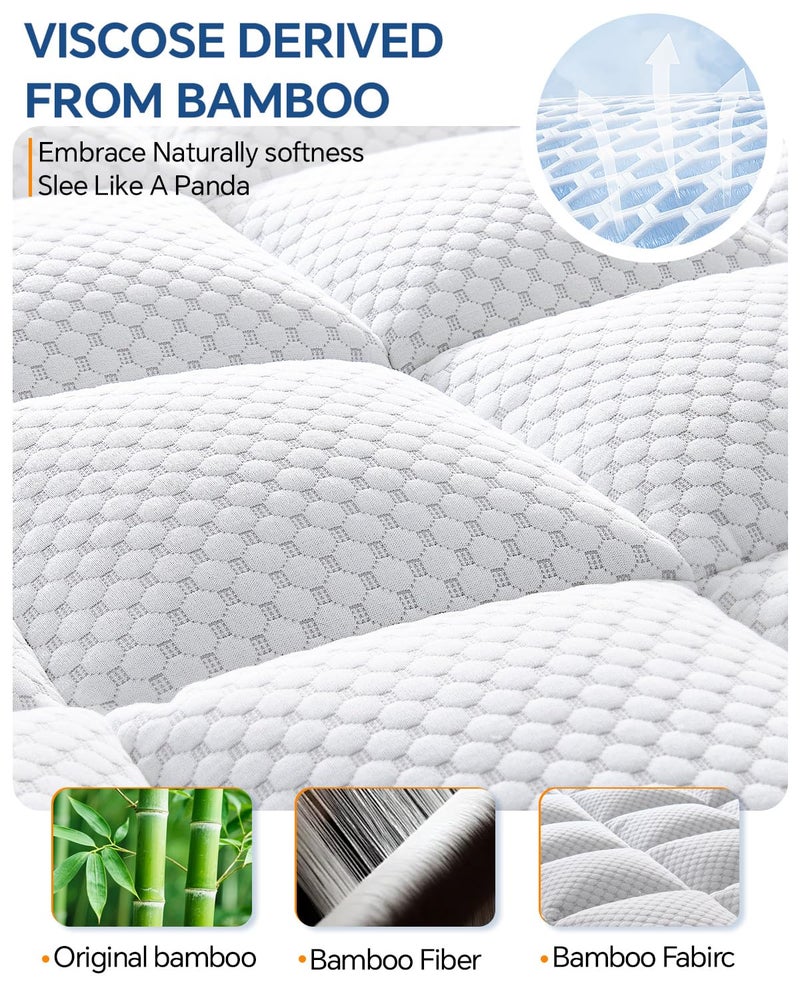 BEDELITE Twin Mattress Topper Dual Layer 4 Inch Memory Foam Mattress Topper, 2 Inch Pilow Top Mattress Pad and 2 Inch Premium Gel Foam Mattress, with Stretchable Pockets Up to 6"-24" - Image 2
