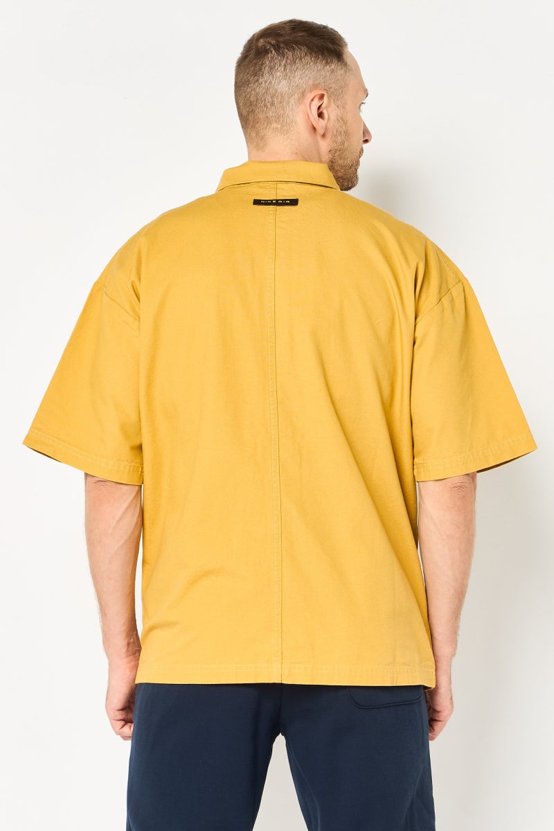 Nike Men Loose Fit Short Sleeve Outdoor Shirt, Mustard - Image 2