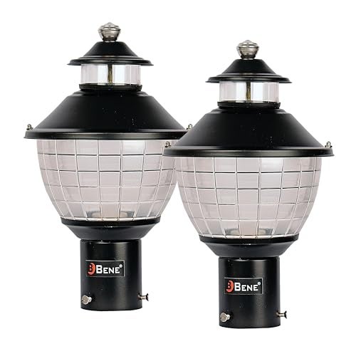 BENE Gate Light Garden Light Outdoor Lamp Freddo 18 Cms,(Black, Pack of 2 Pcs) - Image 1