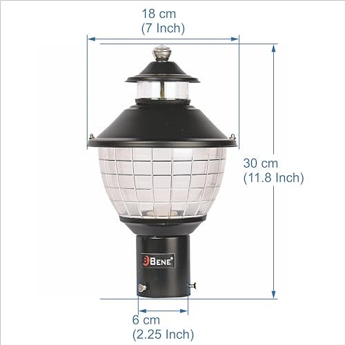 BENE Gate Light Garden Light Outdoor Lamp Freddo 18 Cms,(Black, Pack of 2 Pcs) - Image 5