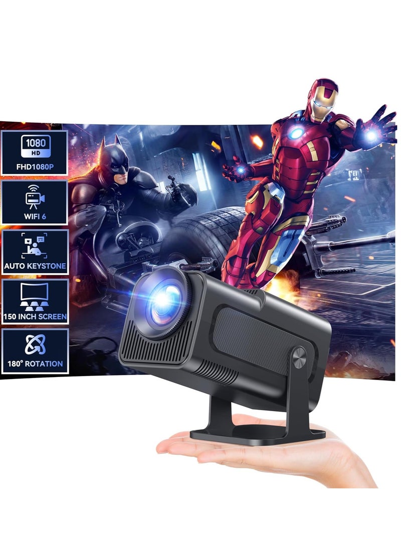 KASTWAVE جهاز عرض ميني، دقة 1080P الذكية مع نظام أندرويد TV 11.0، مع واي فاي وبلوتوث، دعم تصحيح الزاوية التلقائي 4K، 10000 لومن، دوران 180 درجة، جهاز عرض قصير المسافة - Image 1