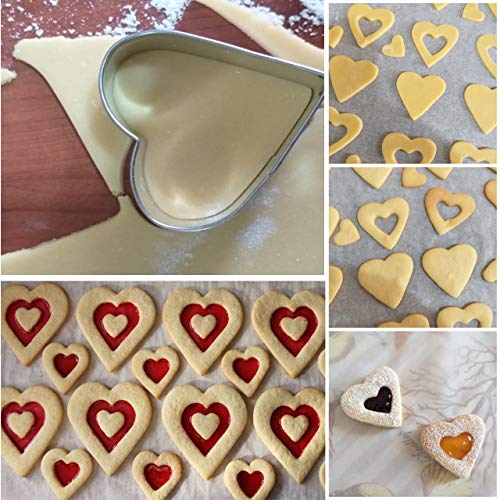 Tmflexe Love Heart Cookie Cutter Set Pack of 5 Valentines Day Heart Biscuit Cutter for Sandwiches, Pastries, Fruit and Cakes Birthday, Wedding Baking Tools - Image 4