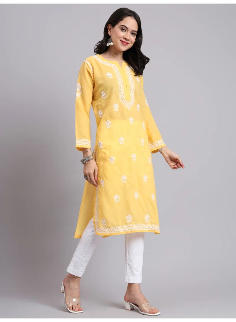 Alaya Hand Embroidered Chikankari Cotton Kurta-AL3999