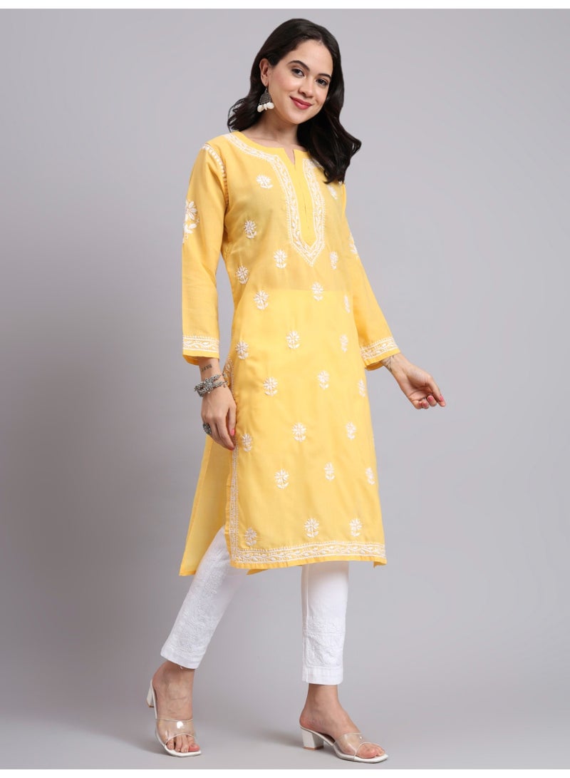 Alaya Hand Embroidered Chikankari Cotton Kurta-AL3999 - Image 4