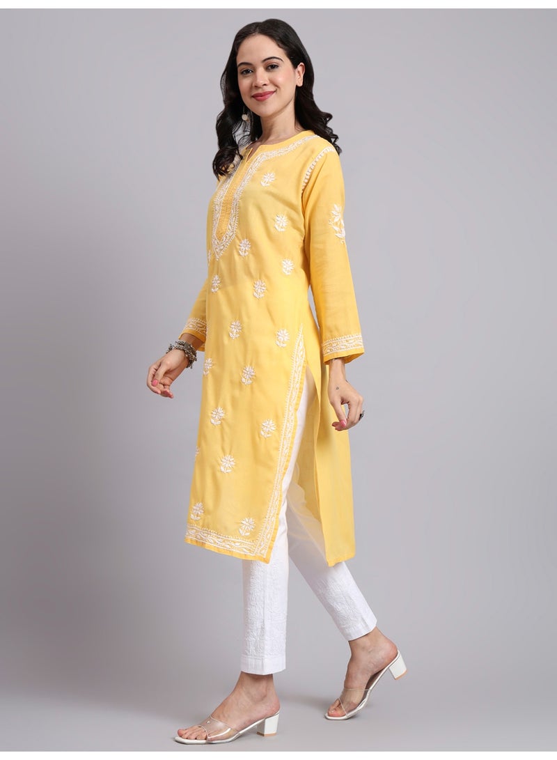Alaya Hand Embroidered Chikankari Cotton Kurta-AL3999 - Image 5