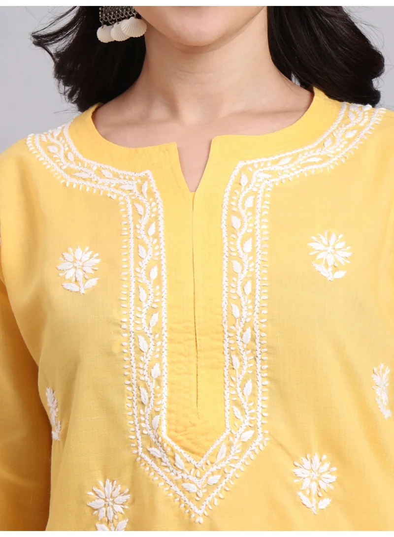 Alaya Hand Embroidered Chikankari Cotton Kurta-AL3999