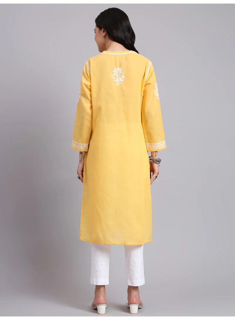 Alaya Hand Embroidered Chikankari Cotton Kurta-AL3999