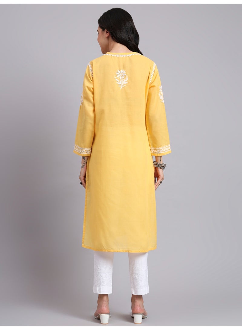 Alaya Hand Embroidered Chikankari Cotton Kurta-AL3999 - Image 2
