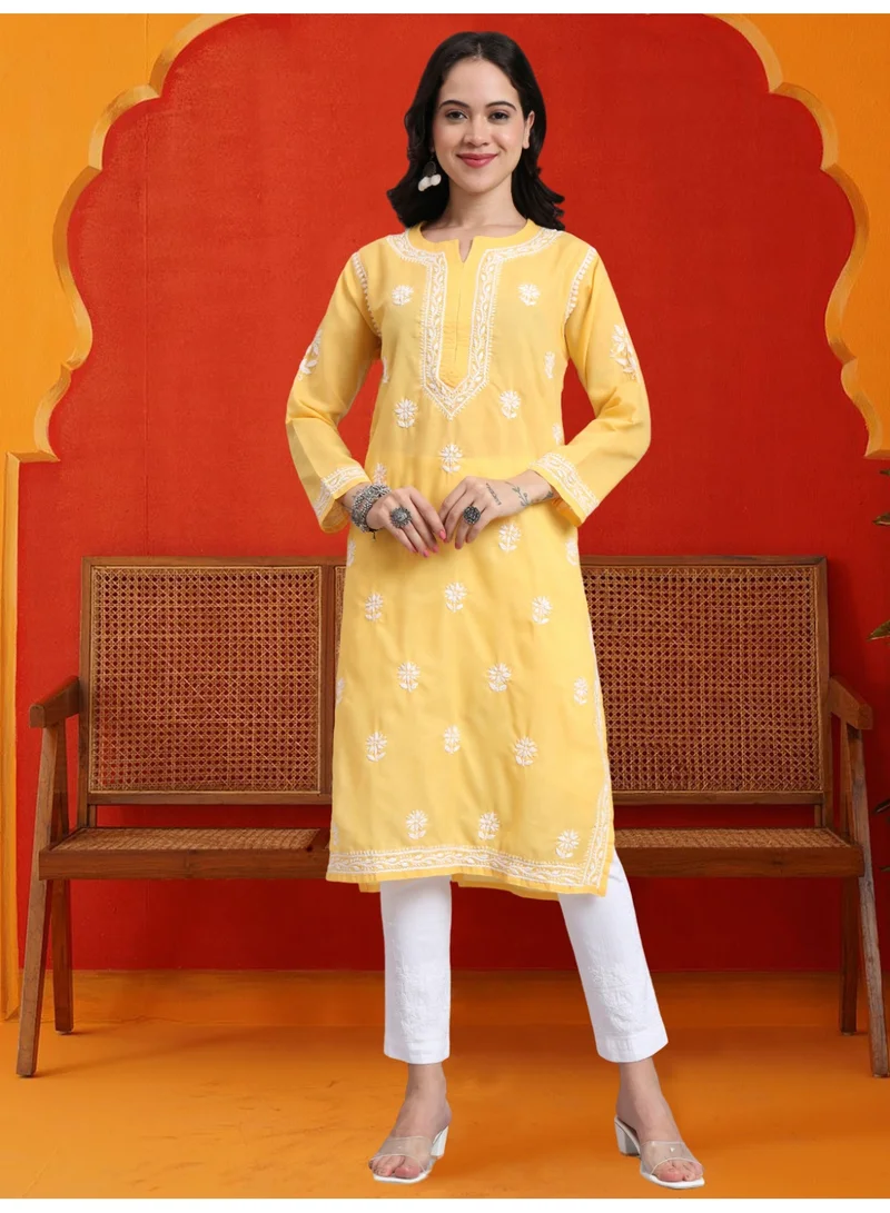 Alaya Hand Embroidered Chikankari Cotton Kurta-AL3999