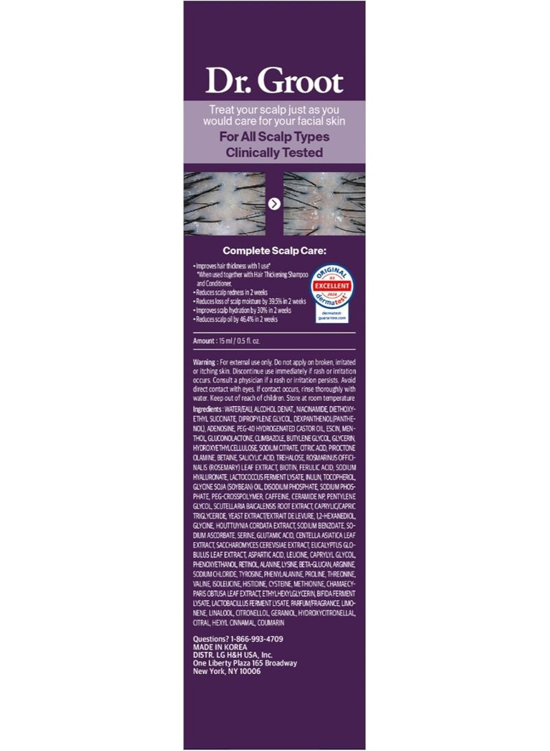 Dr.Groot Dr. Groot Award-Winning Hair Thickening Serum for Hair Loss, Korean Hair Care, Scalp Treatment, Clinically Tested, Reduces Oil, Roll On - Image 2