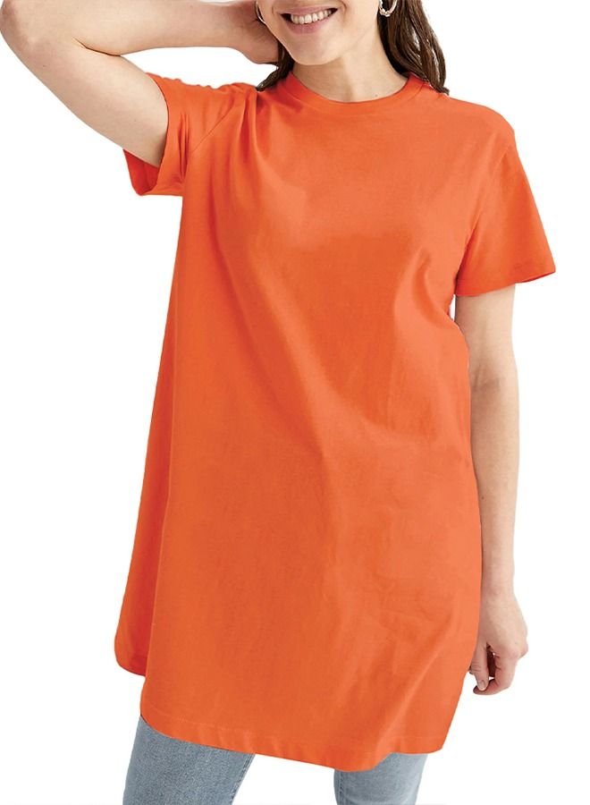 Nileton Tunic Crew Neck T-shirt - Cotton Shirts - For Women - Image 3