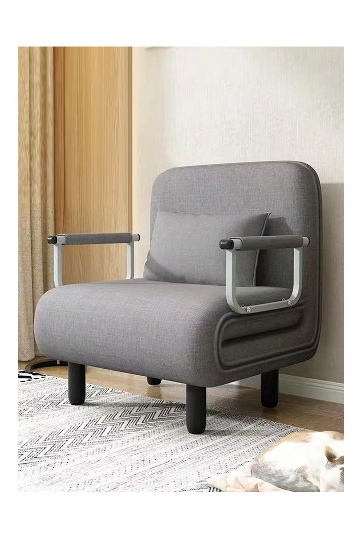 فاشون هوم سرير أريكة متعدد الوظائف 3 في 1 بتصميم عصري قابل للتحويل والتمديد مع وسادة وأرجل من الخشب الصلب وكرسي قابل للطي مع مسند للذراعين ومقعد فردي مريح وأريكة استرخاء وسرير قيلولة وكرسي استرخاء متعدد المراحل ومجموعة أثاث بعرض 80 سم ويمكن تمديد الطول إلى 190 سم. - Image 1