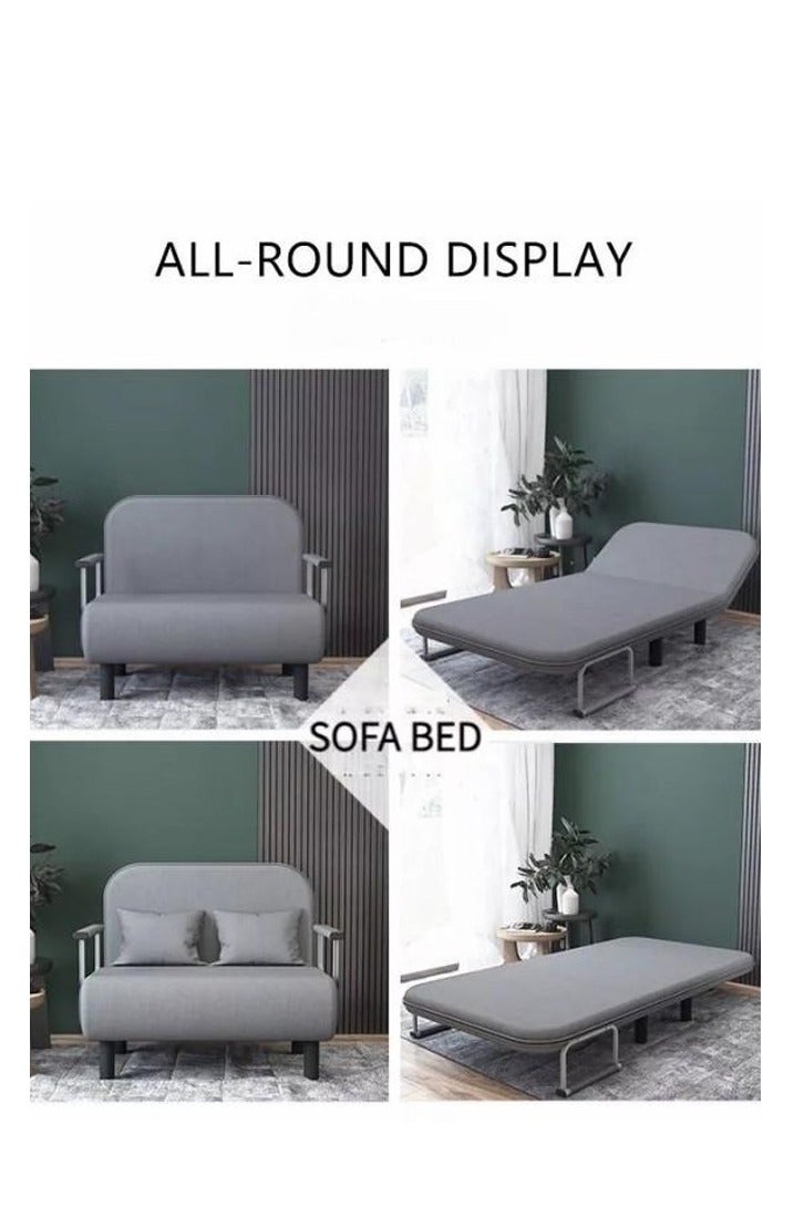 فاشون هوم سرير أريكة متعدد الوظائف 3 في 1 بتصميم عصري قابل للتحويل والتمديد مع وسادة وأرجل من الخشب الصلب وكرسي قابل للطي مع مسند للذراعين ومقعد فردي مريح وأريكة استرخاء وسرير قيلولة وكرسي استرخاء متعدد المراحل ومجموعة أثاث بعرض 80 سم ويمكن تمديد الطول إلى 190 سم. - Image 3