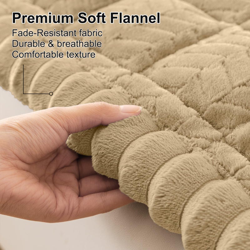 Smiry Non Slip Couch Covers for Dogs, Fuzzy Pet Couch Covers for 3 Cushion Sofa Pet Friendly, Soft Sofa Slipcovers Cushion Furniture Protector Washable (Khaki, 27.6" x 82.7") - Image 4