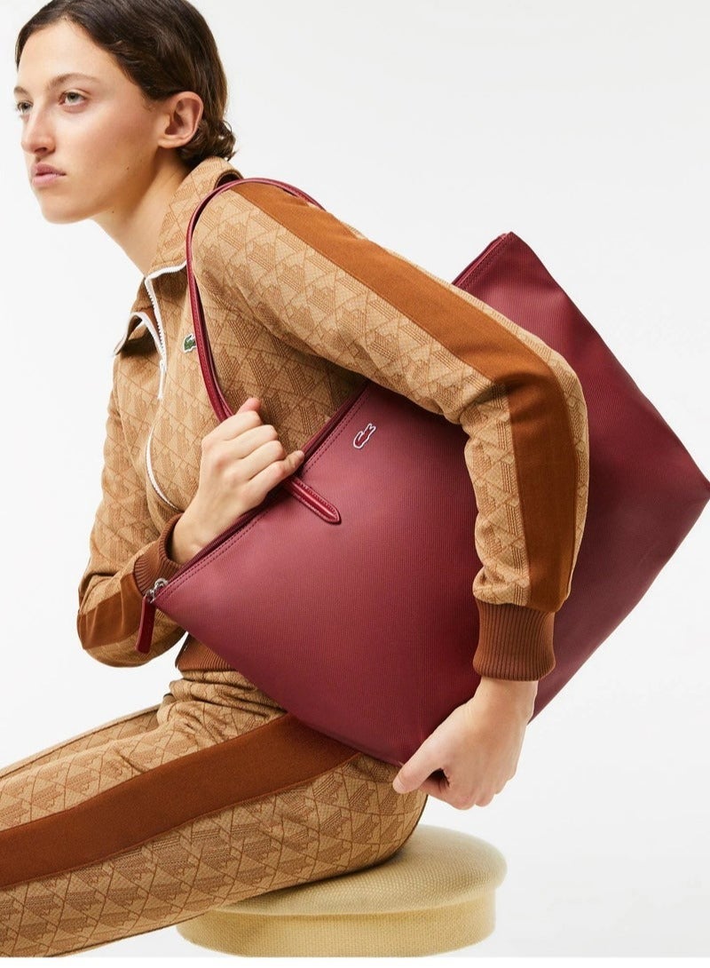 لاكوست أزياء لاكوست النسائية مفهوم متعدد الاستخدامات سعة كبيرة حجم كبير سحابة اليد حقيبة حقيبة حقيبة كبيرة كبيرة - Image 2