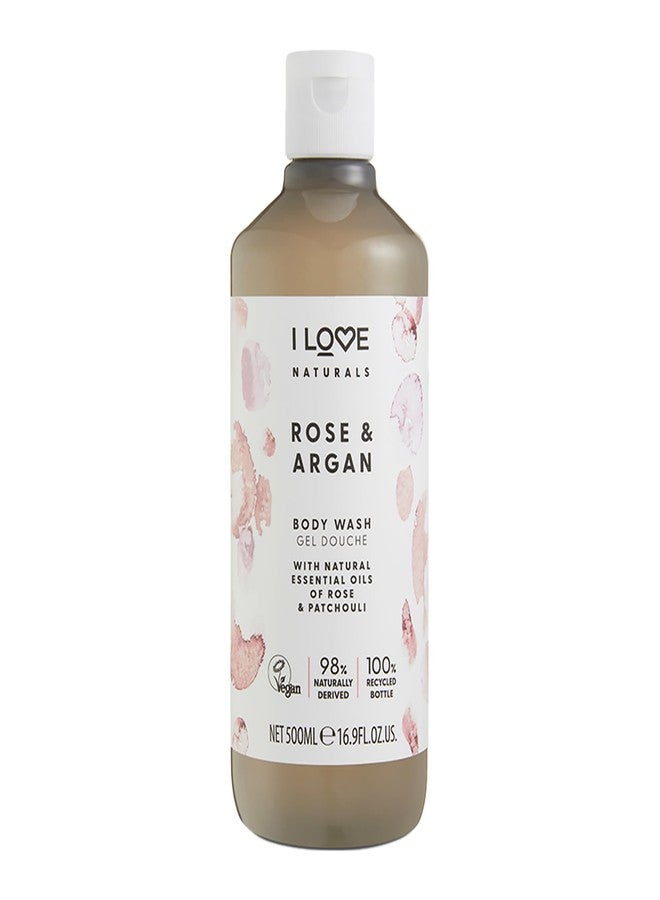 I Love Naturals Rose and Argan Body Wash - Moisturizing Body Wash - Infused with Essential Oils - Plant-Based Body Cleanser - 16.9 oz - Image 1