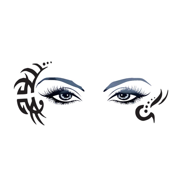 Neva Nude Hangovers Happen Bold Swirls Temporary Tattoo Face Tattoo Decoration for Festivals Raves and More