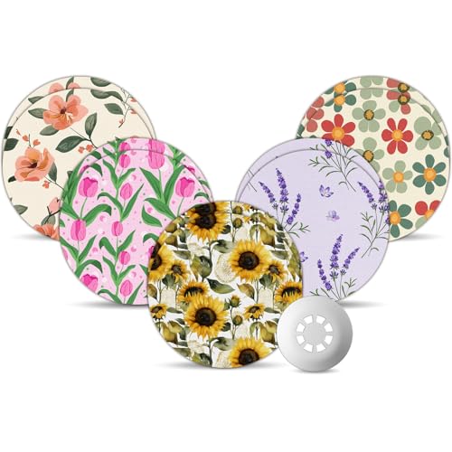 Libre 3 Sensor Covers Waterproof Amolyfe 10 Pack Freestyle Libre 3 Plus Covers BumpProof with Hard Cap Breathable Latex Free Glucose Sensor CGM Adhesive Patches 14Day CGM Protection Sunflower