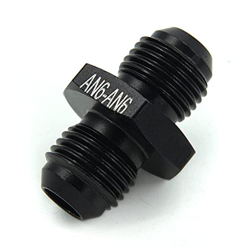 CNRAQR Straight 6AN to 6AN Male Flare Coupler Union Fuel Hose Adapter Fitting Aluminum Black 4PCS - Image 5