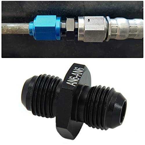 CNRAQR Straight 6AN to 6AN Male Flare Coupler Union Fuel Hose Adapter Fitting Aluminum Black 4PCS - Image 4