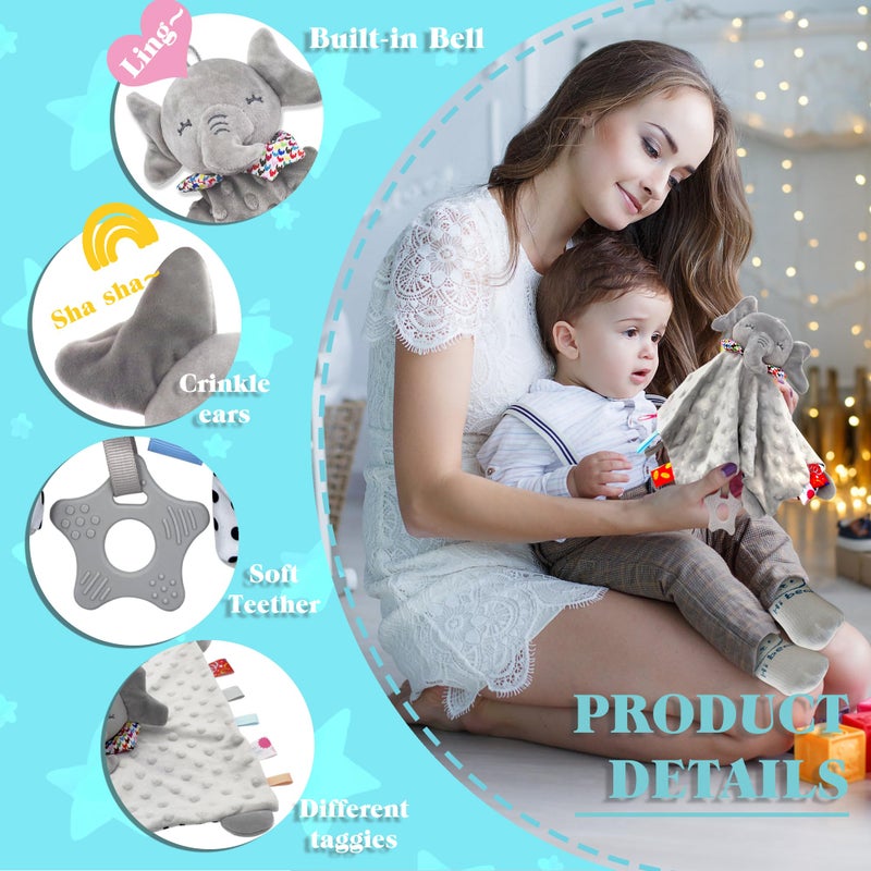 Numyawl Elephant Baby Lovey for Unisex Newborn Baby Security Blanket for Boys and Girls,Soft Lovie Baby Gifts Multi-Purpose Stuff Snuggle Toy,Elephant Stuffed Animal Grey - Image 4