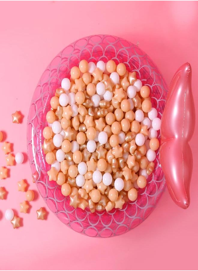 Gogoso - GOGOSO Star Balls 100 Ball Pit Balls - Pink Soft Plastic Balls Phthalate Free BPA Free Play Balls for Ball Pool Birhtday Party Girls Kids with Storage Bag, 2.15inches - Image 1