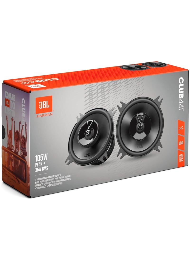 جي بي إل JBL Club 44F - مكبر صوت سيارة ثنائي الاتجاه مقاس 4 بوصات (100 مم)، 35 وات RMS، ذروة 105 وات، استجابة التردد: 75 هرتز - 20 كيلوهرتز، أسود - Image 5