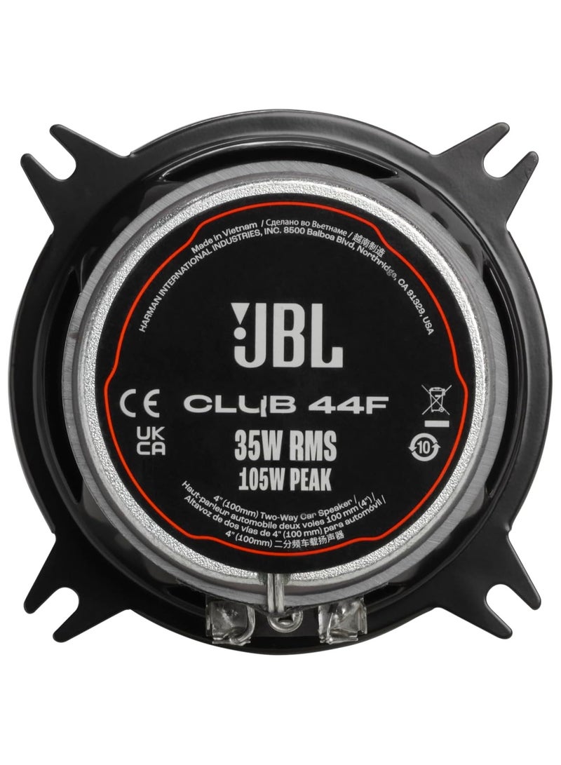 جي بي إل JBL Club 44F - مكبر صوت سيارة ثنائي الاتجاه مقاس 4 بوصات (100 مم)، 35 وات RMS، ذروة 105 وات، استجابة التردد: 75 هرتز - 20 كيلوهرتز، أسود - Image 3