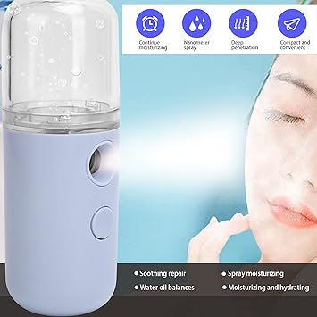 Uxsiya Face Mist Sprayer USB Rechargeable Handheld Face Humidifier Sprayer Moisturizing Hydrating Face Humidifier Sprayer for Women Menpurple - Image 4