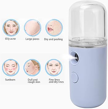 Uxsiya Face Mist Sprayer USB Rechargeable Handheld Face Humidifier Sprayer Moisturizing Hydrating Face Humidifier Sprayer for Women Menpurple - Image 2
