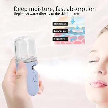 Uxsiya Face Mist Sprayer USB Rechargeable Handheld Face Humidifier Sprayer Moisturizing Hydrating Face Humidifier Sprayer for Women Menpurple - Image 5