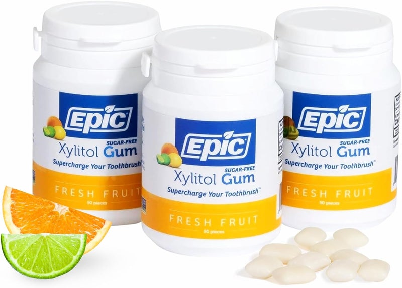 Epic Dental Sugar-Free Xylitol Gum - Fresh Fruit Flavor (50 Pieces) - Image 1