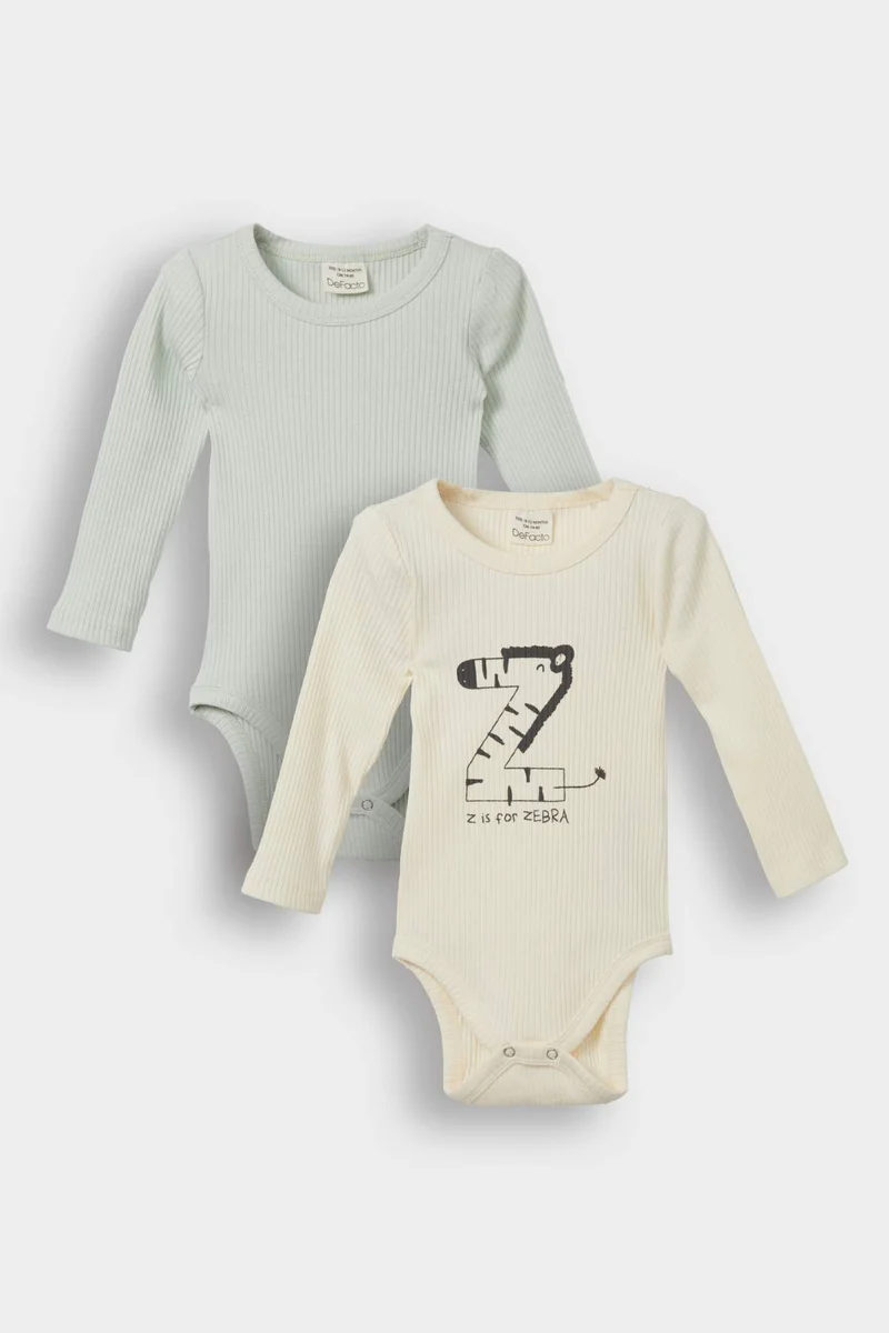 ديفاكتو Baby Boy 2 piece Long Sleeve Long Sleeve Snap Body