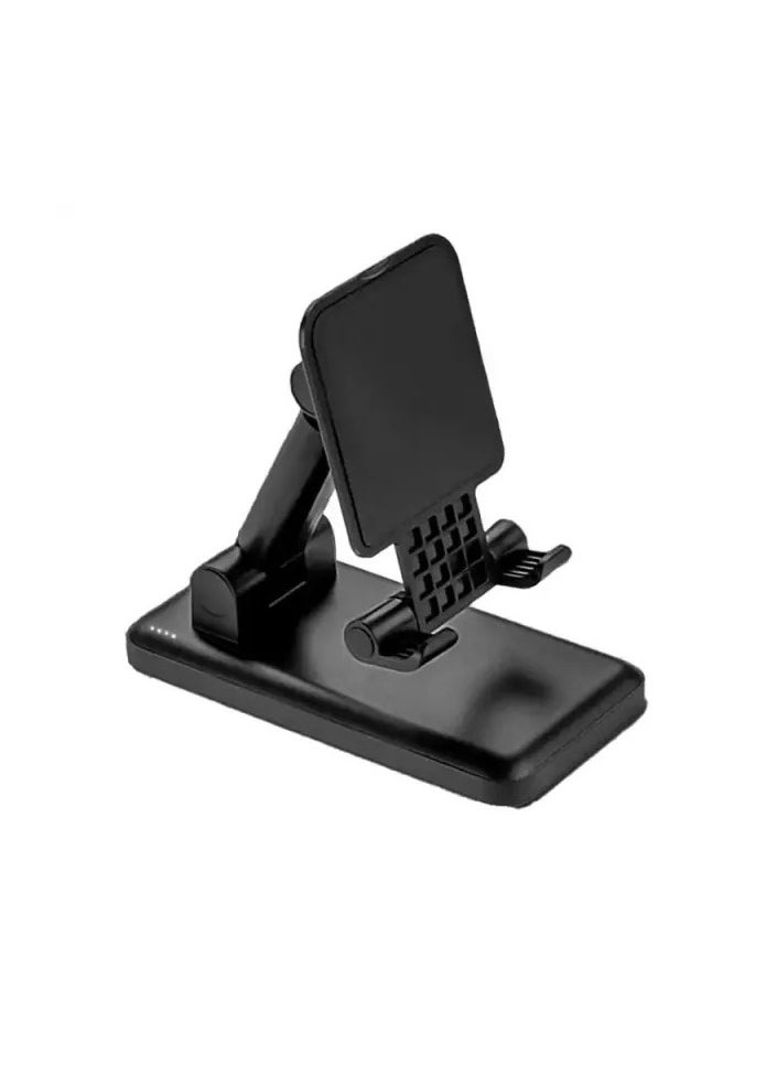 New style Power bank with a built-in charging cables in a form of phone holder Fast Charging, 10000mAh micro / type C / lightning / USB - PB35 black