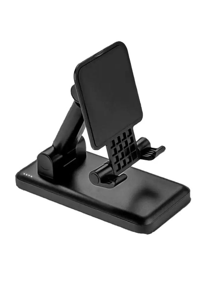 New style Power bank with a built-in charging cables in a form of phone holder Fast Charging, 10000mAh micro / type C / lightning / USB - PB35 black