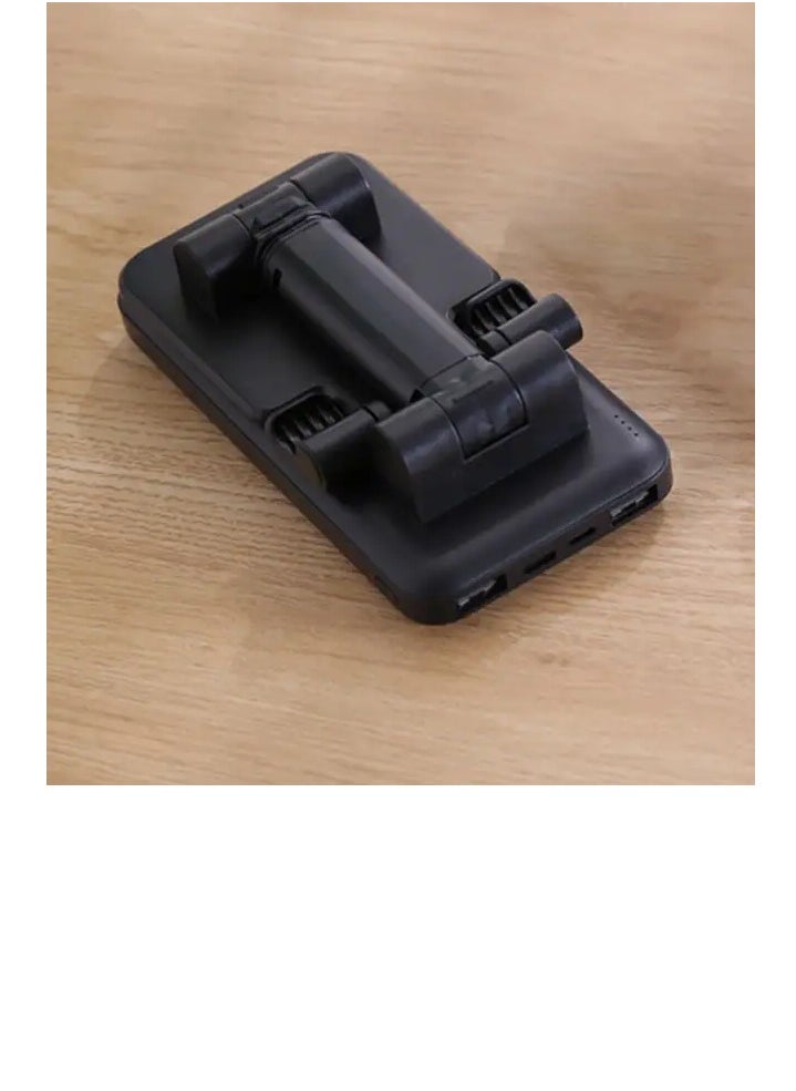 New style Power bank with a built-in charging cables in a form of phone holder Fast Charging, 10000mAh micro / type C / lightning / USB - PB35 black