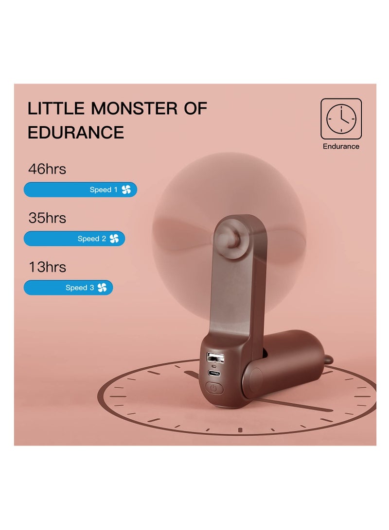 جيسيو لايف مروحة محمولة مع باور بانك من ، 4500mAh 46 ساعة وقت التشغيل، مروحة جيب صغيرة وهادئة تعمل بالبطارية او USB، قابلة لاعادة الشحن، قابلة للطي، 3 سرعات، تدفق هواء محسن - Image 3