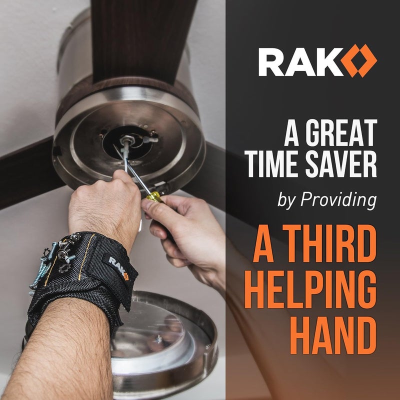 RAK Magnetic Wristband Gifts for Men - Premium Tool Belt for Holding Screws Nails with Powerful Magnets, Cool Gadgets Stocking Stuffers for Men, Holiday for Dad, Husband, Grandpa, Him - Image 5