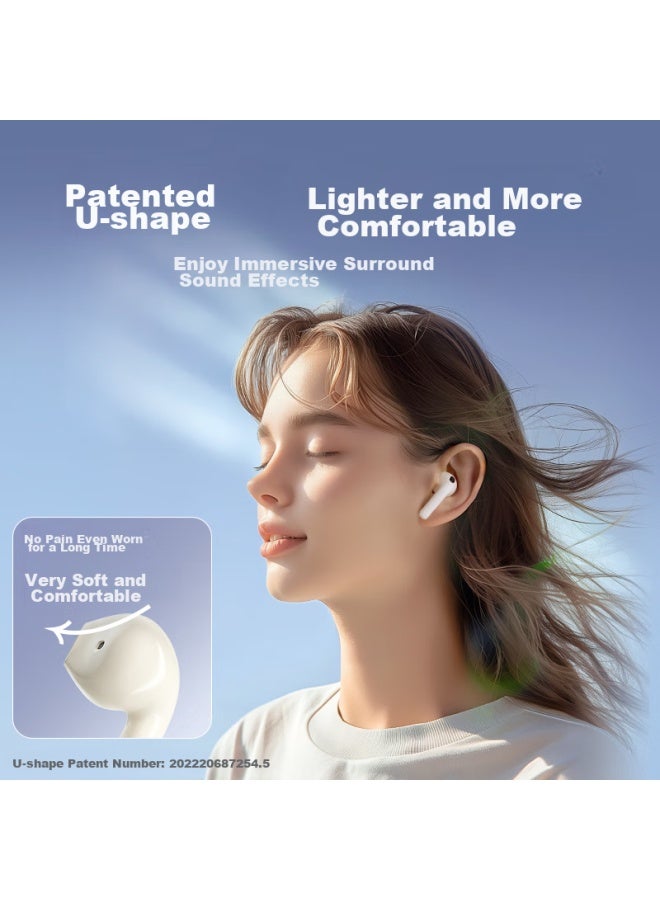 Walker Flower Edifier Hua Zai Evo Air Wireless Bluetooth Earbuds, Semi In-ear, 32h Long Battery Life, Bluetooth 5.4, Mother-of White, Compatible With Apple, Huawei, Xiaomi - Image 2