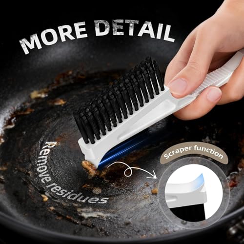 CLEANGOR Grout Cleaner Brush V Shape, Stiff Grout Cleaning Brushes for Tile Floor,Magic Brush, Bathroom Accessory, Cleaning Tools, Grout Scrub Brush Set for Shower, Bathroom, Kitchen, Household Use - Image 3