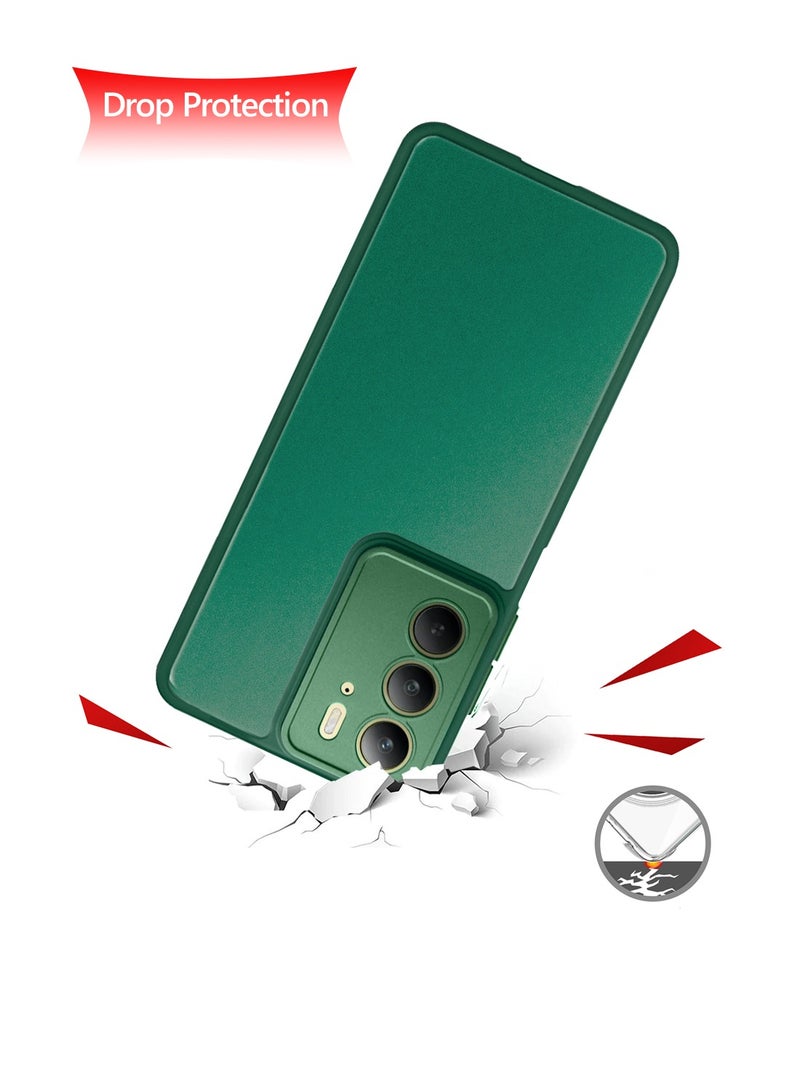 Wtech Realme C75 4G 2024 Hybrid Silicone with Translucent Back Protective Lens Shield Case Cover - Dark Green - Image 2